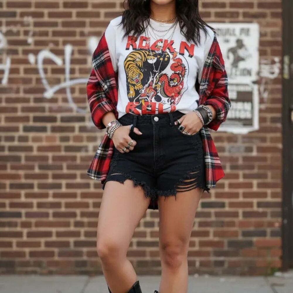 Country Deep Rock N Roll Distressed 1980's Style T-Shirt